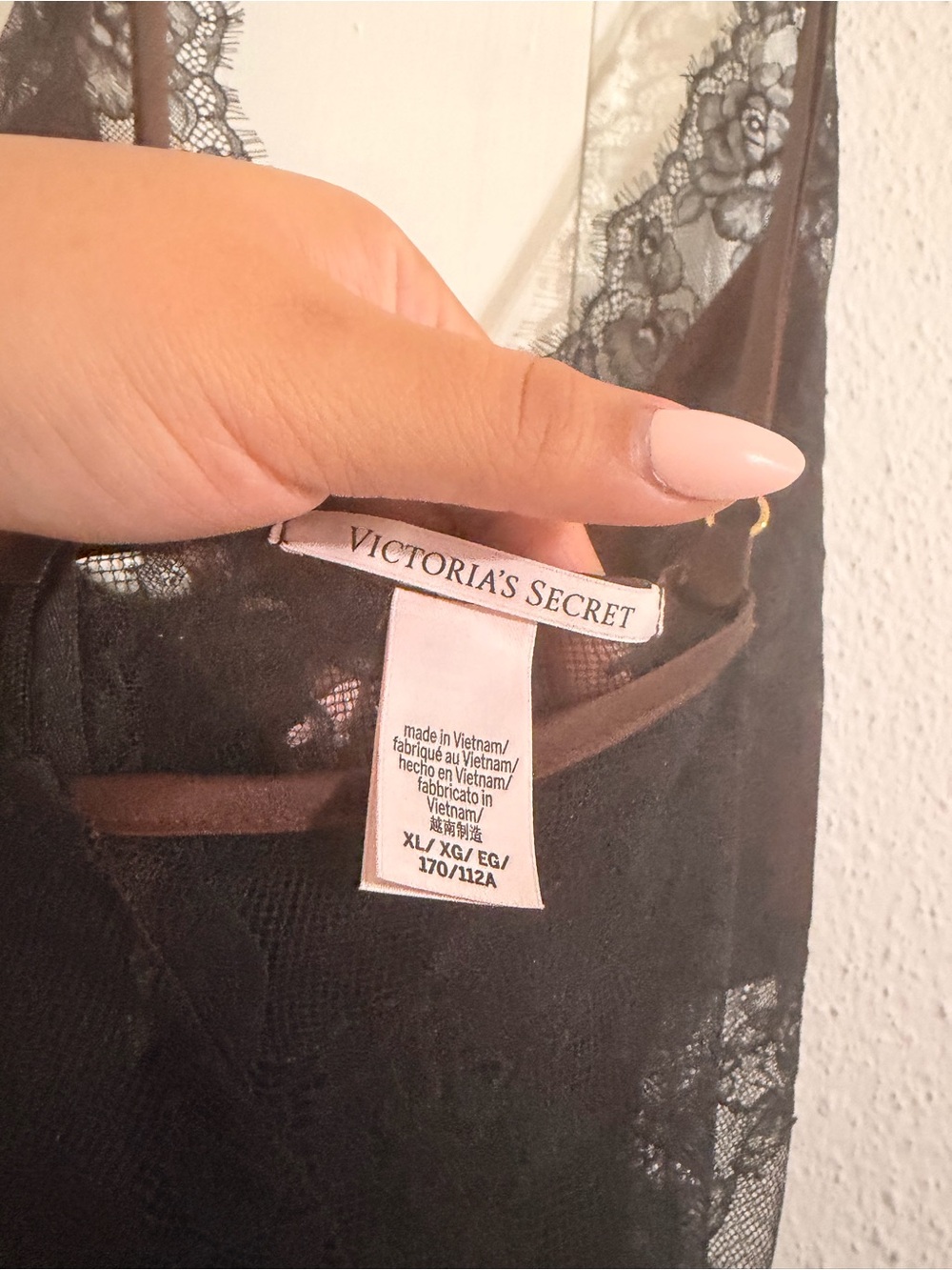 Victoria's Secret Black Lace and Brown Satin Slip Dress - Picture 4 of 5